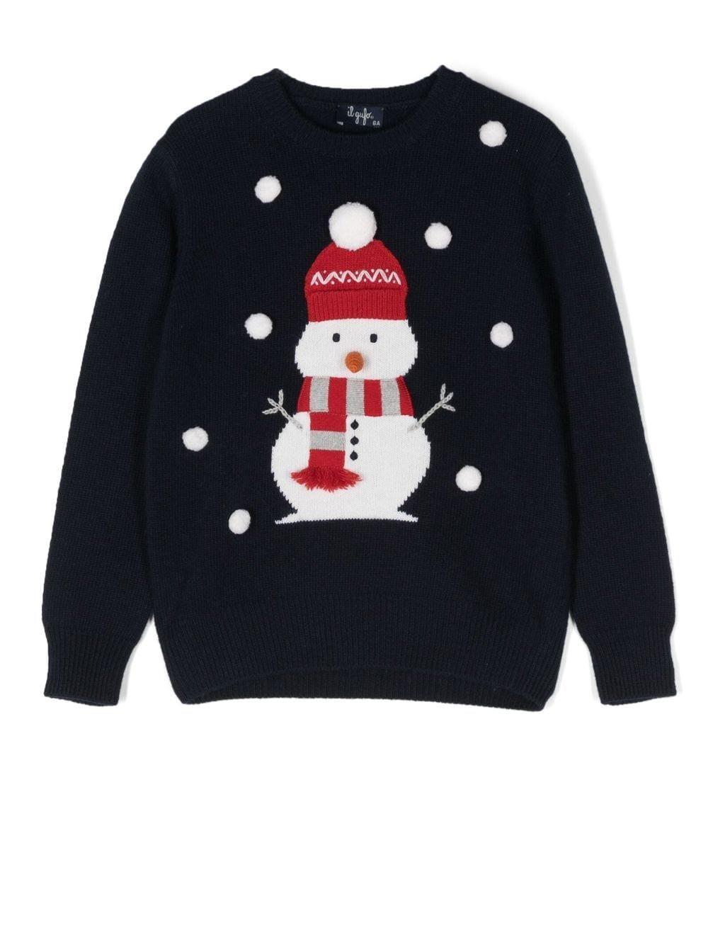 Maglione girocollo per bambino Il Gufo blu con maniche lunghe – Accessorio premium elegante
