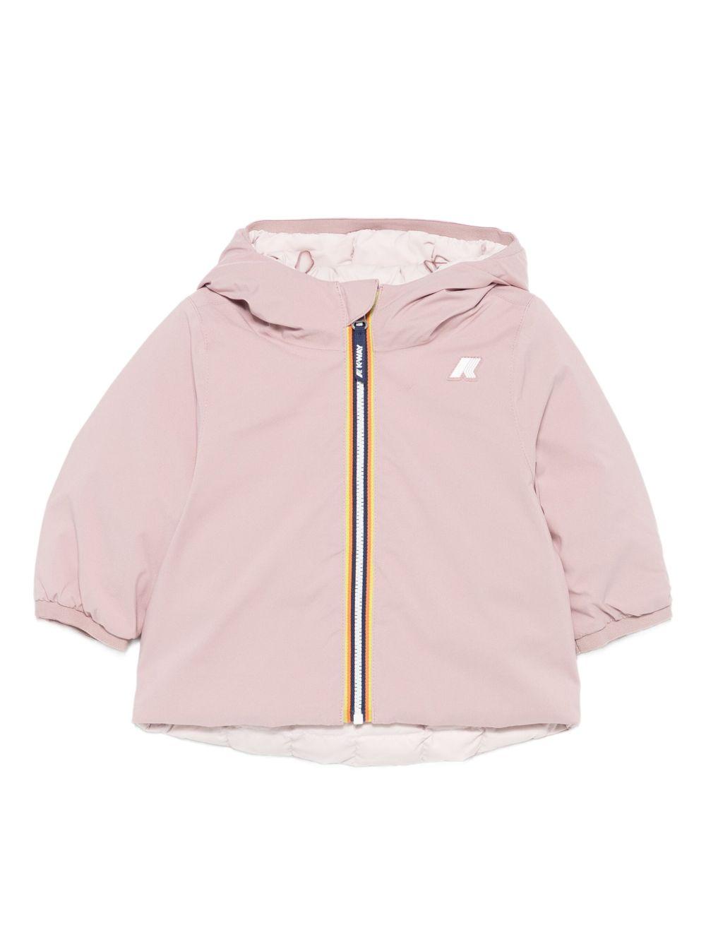 Giubbino per neonata K-Way Kids rosa con design reversibile – Accessorio premium elegante