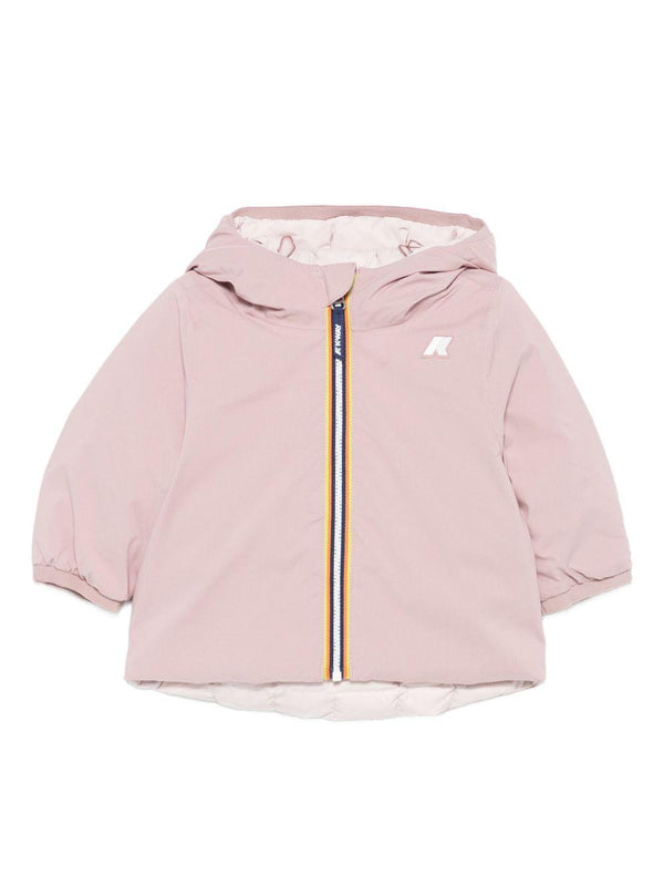 Giubbino per neonata K-Way Kids rosa con design reversibile – Accessorio premium elegante