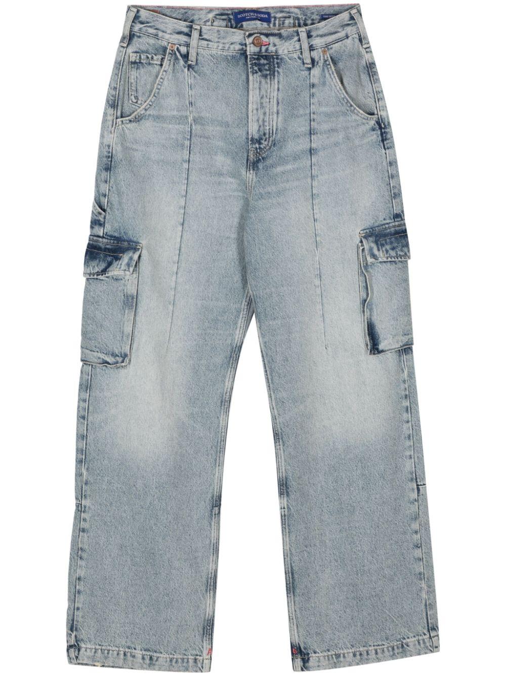 Jeans dritti per donna Scotch & Soda blu con chiusura con bottoni – Accessorio premium elegante