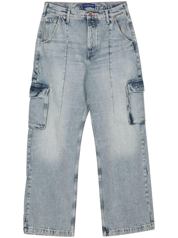 Jeans dritti per donna Scotch & Soda blu con chiusura con bottoni – Accessorio premium elegante