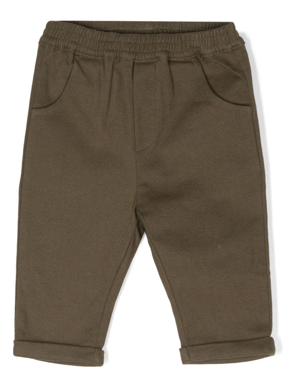 Pantalone verde militare per neonato con logo sul retro Donsje – Accessorio premium elegante