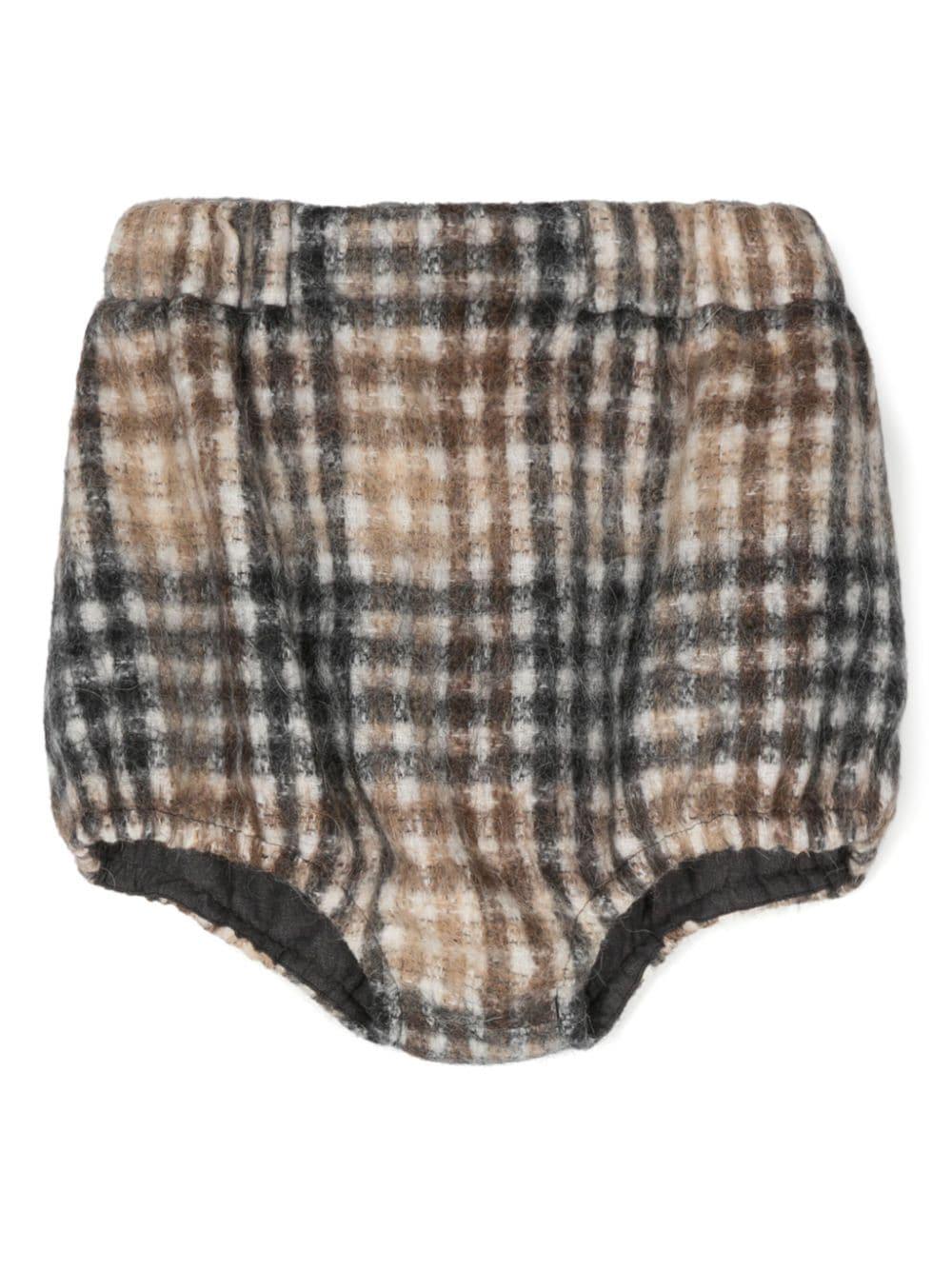 Shorts per bambina Douuod Kids a quadri con effetto pettinato – Accessorio premium elegante