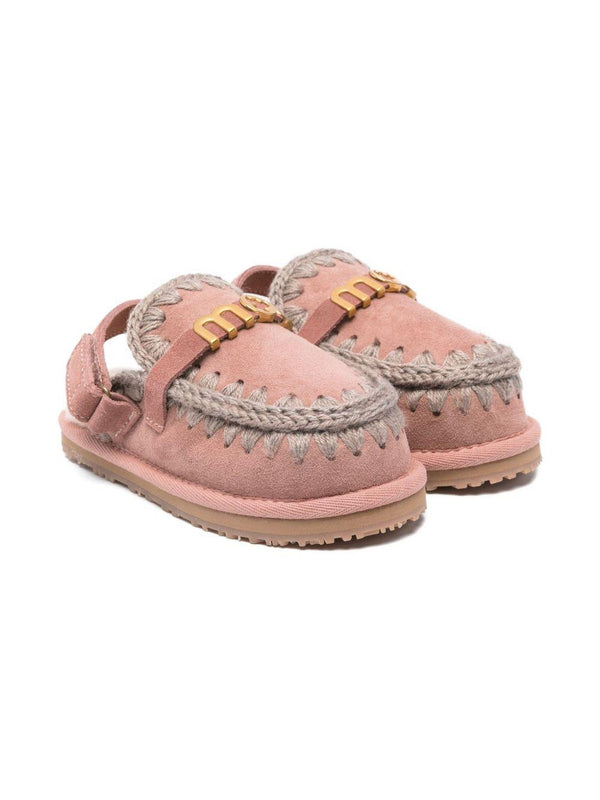 Ciabatte per bambina Mou Kids rosa con dettaglio intrecciato – Accessorio premium elegante