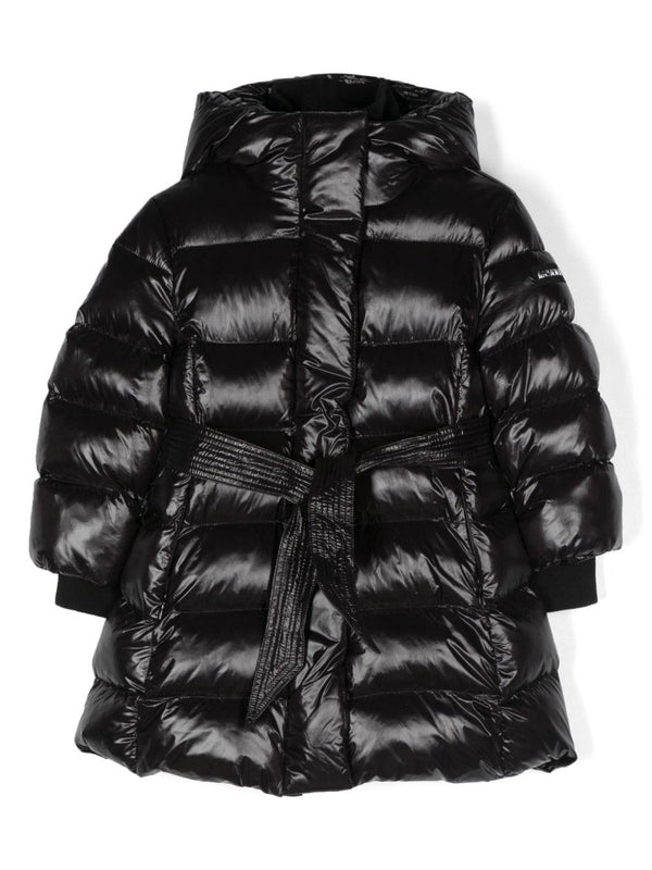 Cappotto per bambina Monnalisa nero con cintura – Accessorio premium elegante