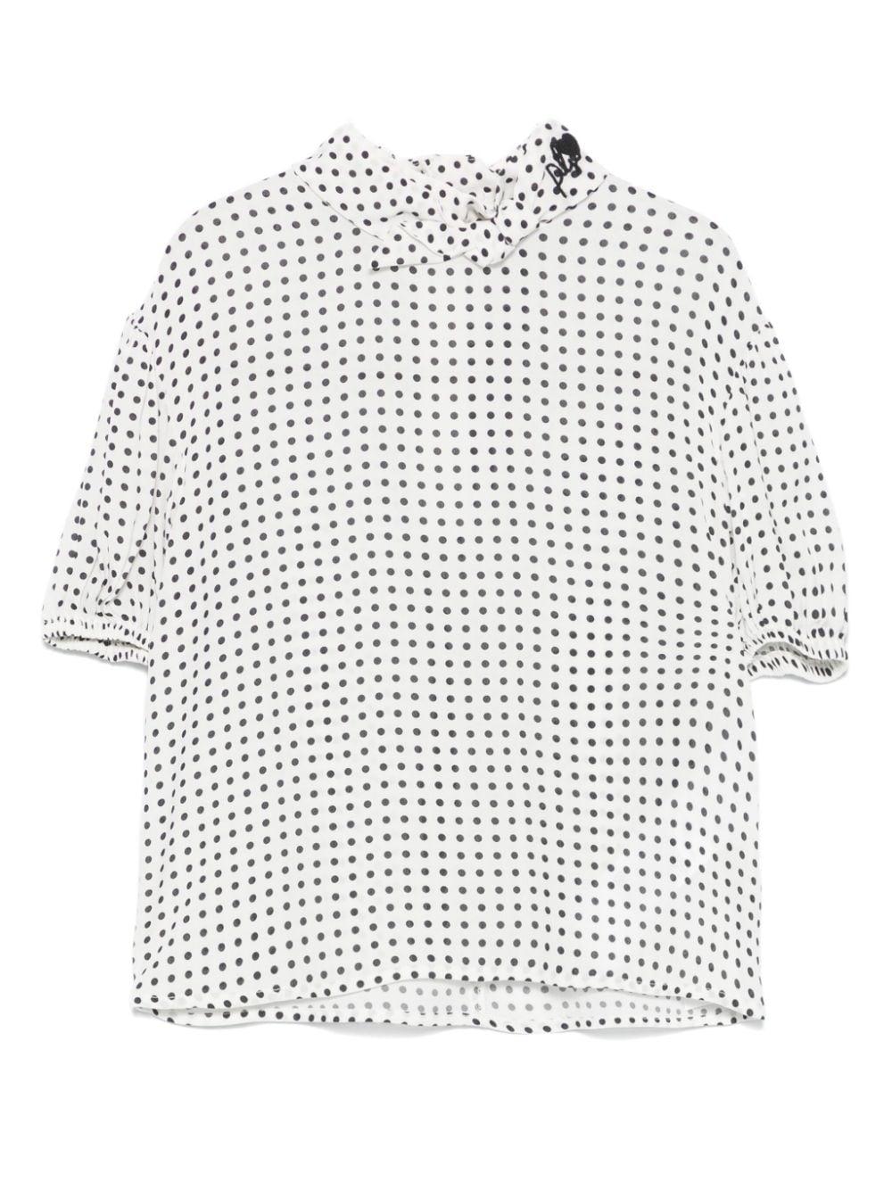 Blusa bianca a pois per bambina Philosophy Di Lorenzo Serafini Kids – Accessorio premium elegante