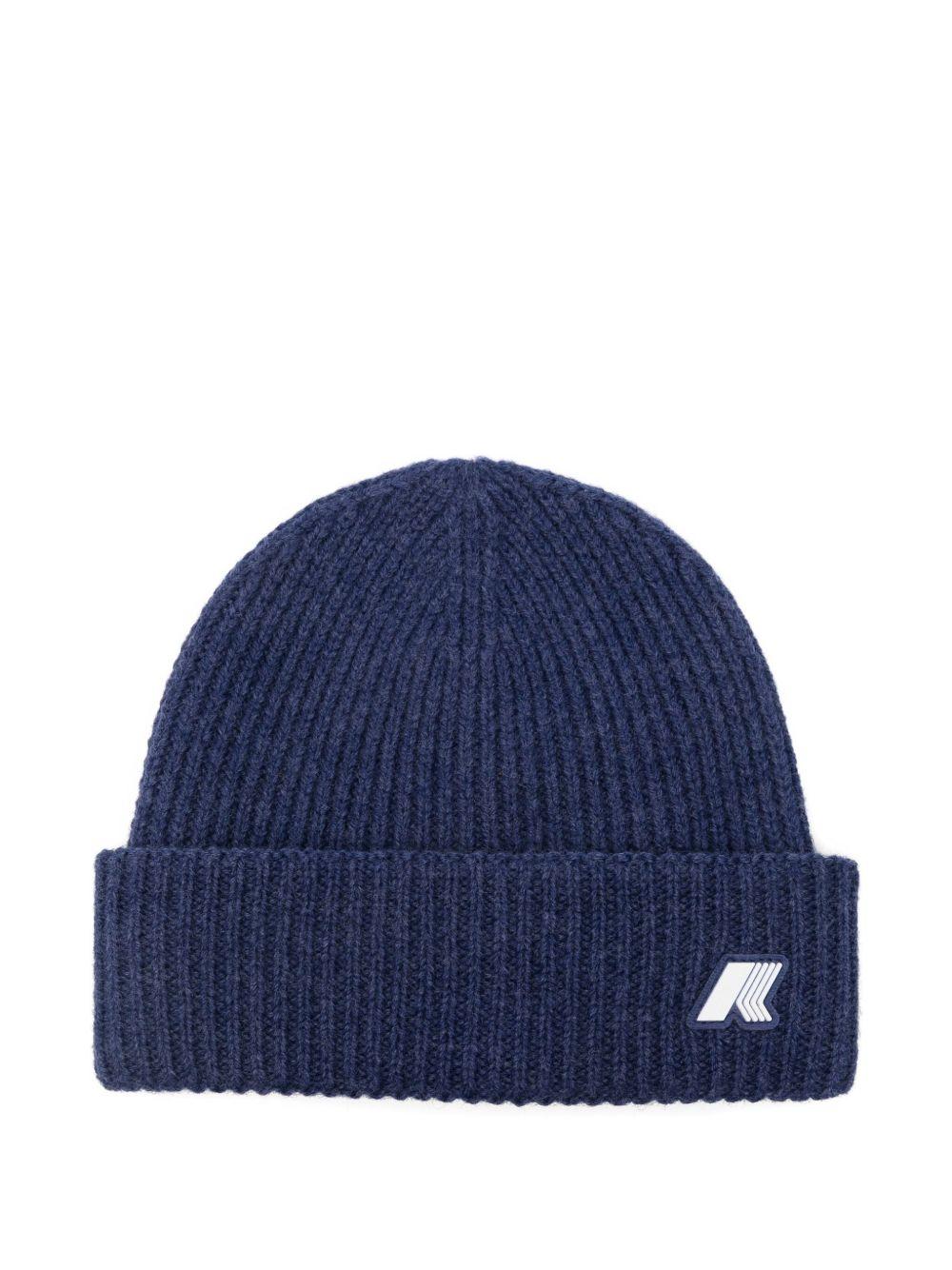 Berretto per bambino K-Way Kids blu con applicazione con logo – Accessorio premium elegante