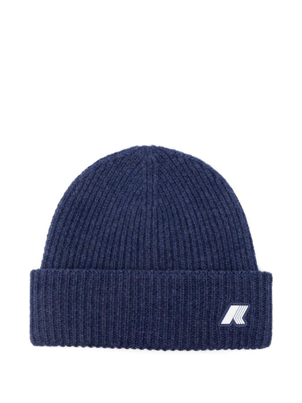 Berretto per bambino K-Way Kids blu con applicazione con logo – Accessorio premium elegante