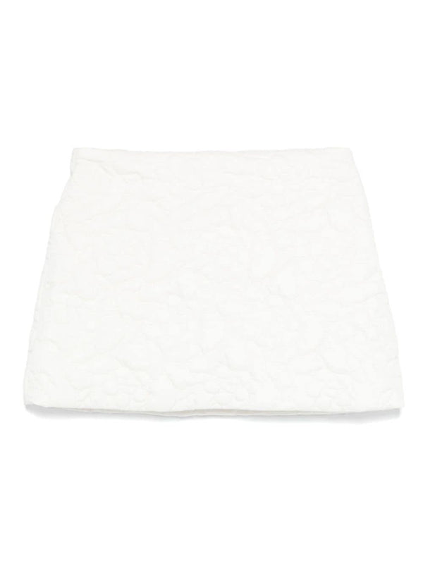 Minigonna matelassé per bambina Il Gufo bianco con motivo a fiori – Accessorio premium elegante