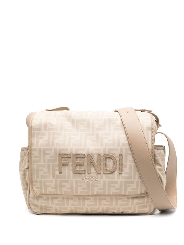 Borsa fasciatoio per neonati Fendi Kids beige con motivo FF – Accessorio premium elegante
