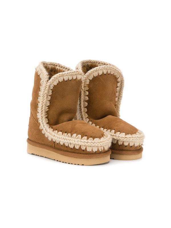 Stivali Eskimo per bambina Mou Kids beige con soletta con logo – Accessorio premium elegante