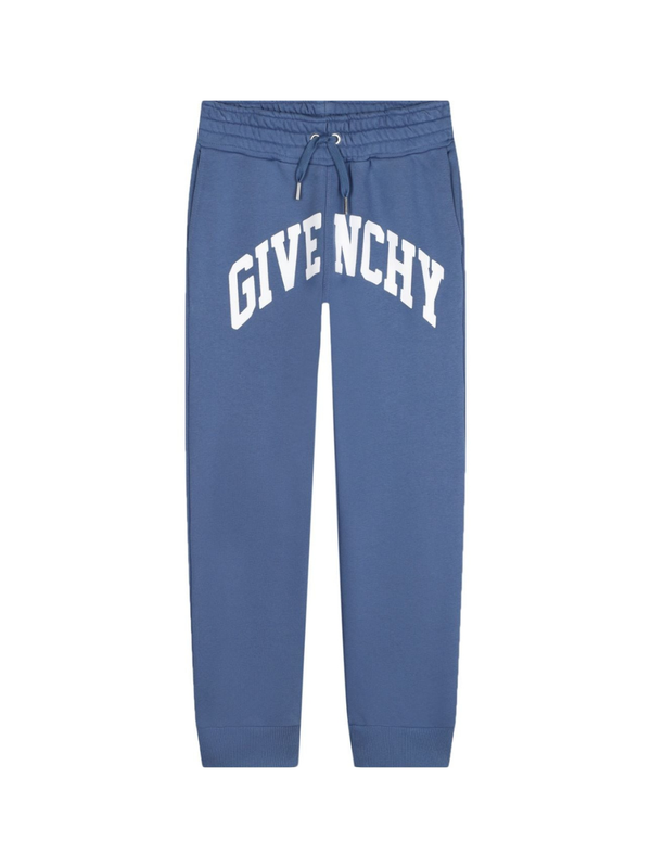 Pantaloni sportivi per bambino Givenchy Kids blu con stampa logo sul cavallo – Accessorio premium elegante