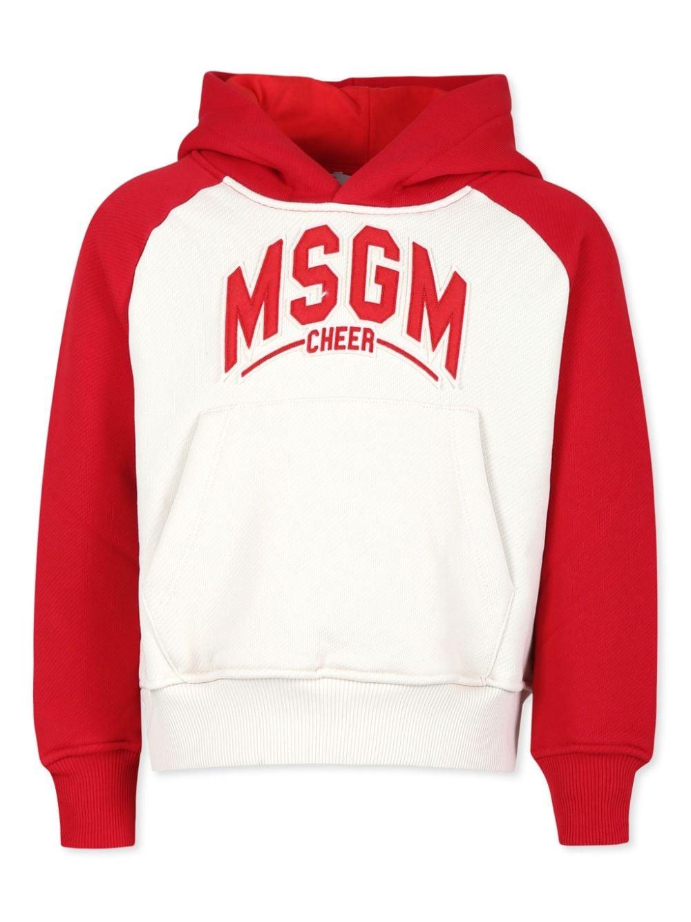 Felpa con cappuccio con logo ricamato per bambino MSGM Kids multicolor con tasca anteriore a marsupio<BR/><BR/> – Accessorio premium elegante