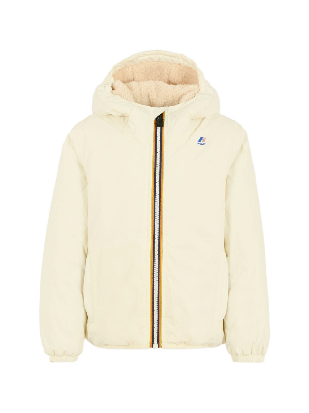 Giubbino per bambino K-Way Kids bianco con design imbottito – Accessorio premium elegante