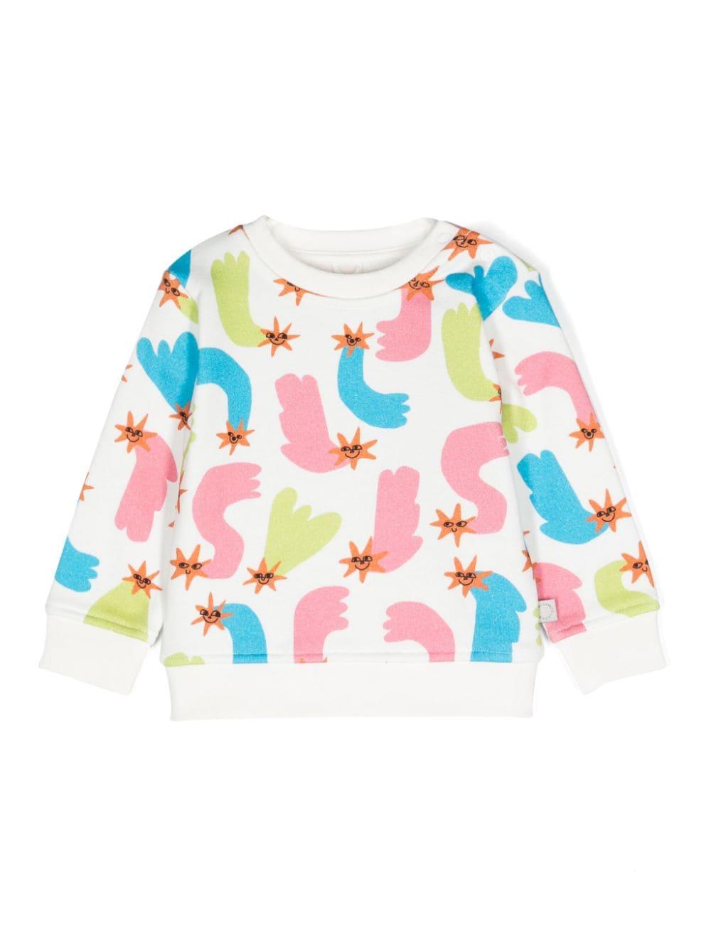 Felpa per neonata Stella McCartney Kids bianco con stampa logo – Accessorio premium elegante