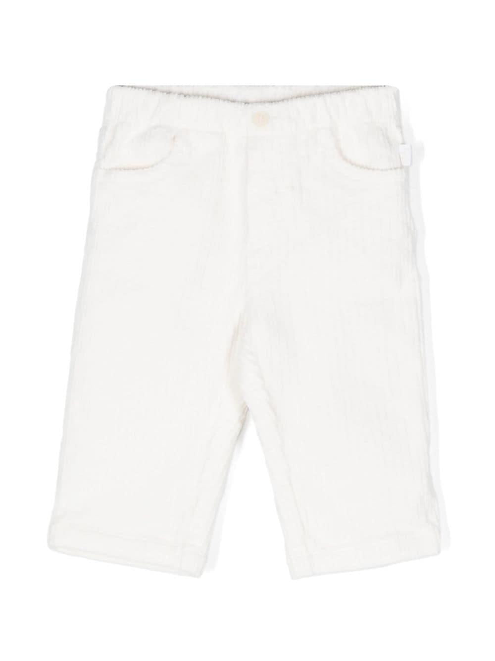 Pantaloni di velluto a coste per neonato Il Gufo bianco con gamba dritta – Accessorio premium elegante