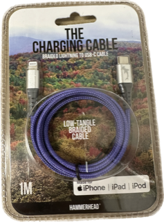 Hammerhead Fast Charge USB-C to Lightning 1 Meter Braided Cable - Purple – Accessorio premium elegante