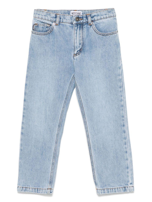 Jeans slim per bambino Moschino kids denim con vita media – Accessorio premium elegante