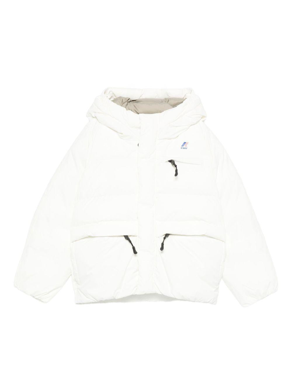 Giubbino per bambino K-Way Kids bianco con design trapuntato – Accessorio premium elegante