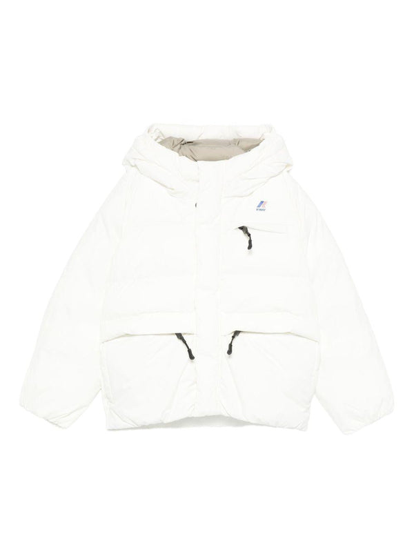 Giubbino per bambino K-Way Kids bianco con design trapuntato – Accessorio premium elegante