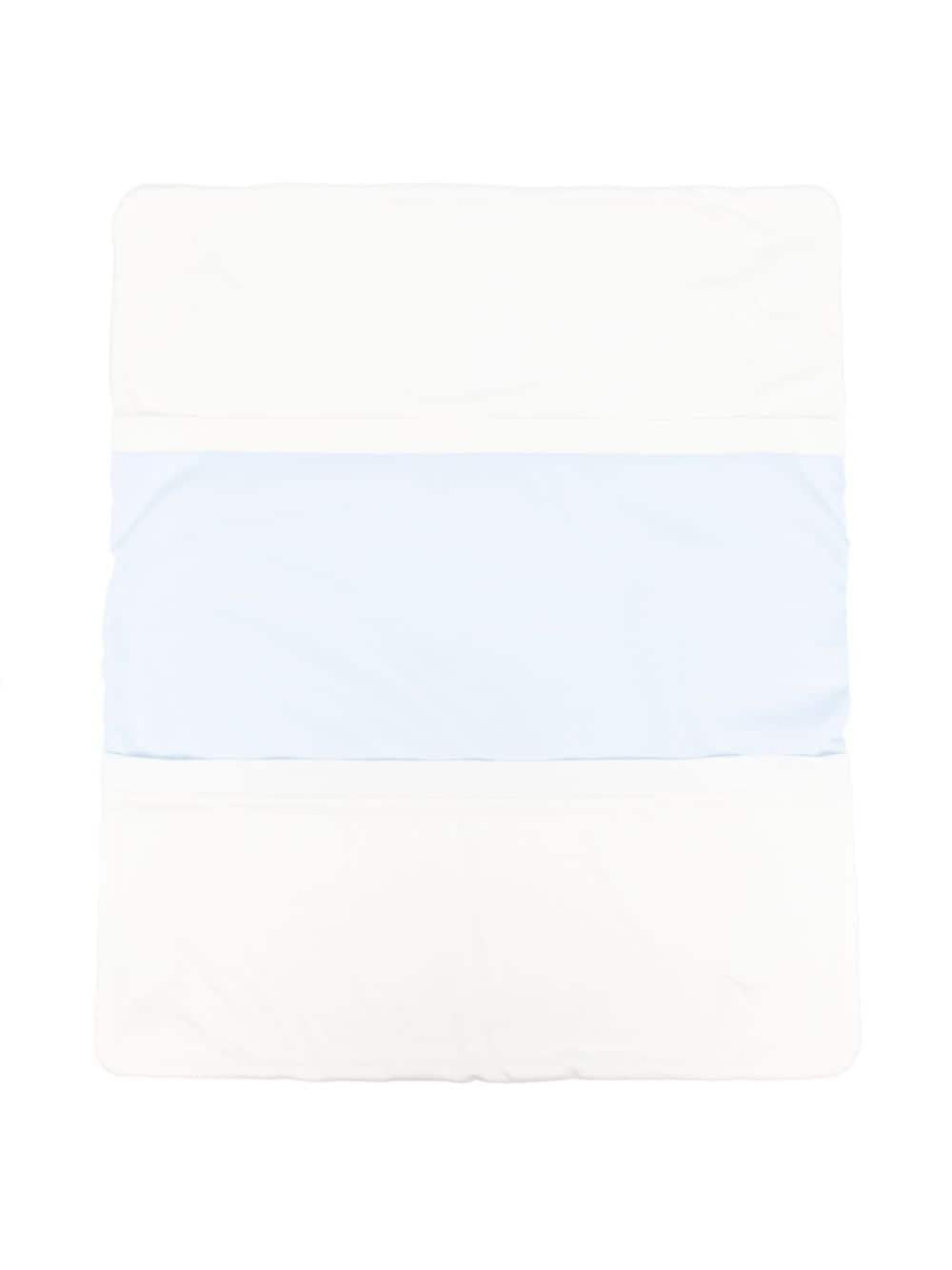 Coperta con trama jersey per neonato La Stupenderia bianca con orlo rifinito – Accessorio premium elegante