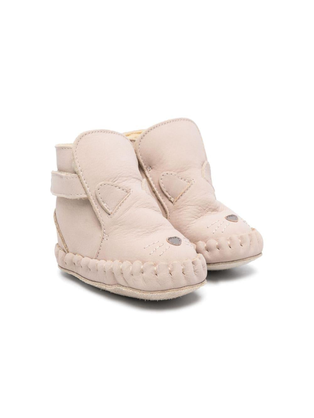 Stivali primi passi per neonati Donsje Kapi beige con orecchie – Accessorio premium elegante