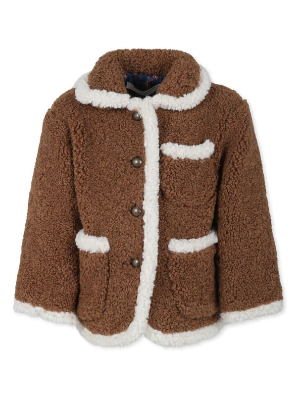 Giubbino per bambina Philosophy Di Lorenzo Serafini Kids marrone in shearling cruelty-free – Accessorio premium elegante