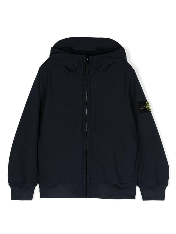 Giacca con motivo Compass per bambino Stone Island Junior blu con cappuccio – Accessorio premium elegante