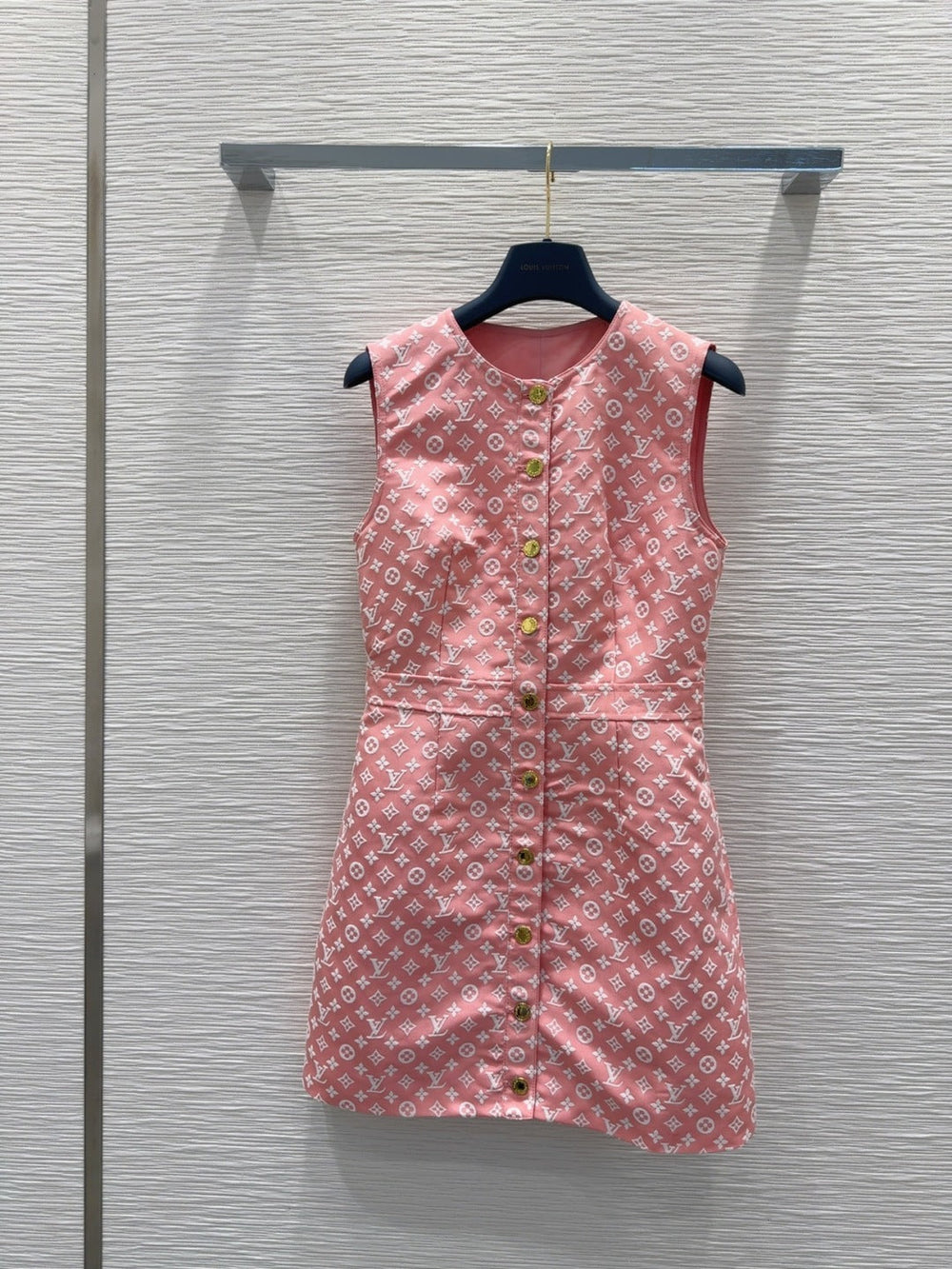 LV 25 White Logo Vest  Dress Pink Cotton Wool – Accessorio premium elegante