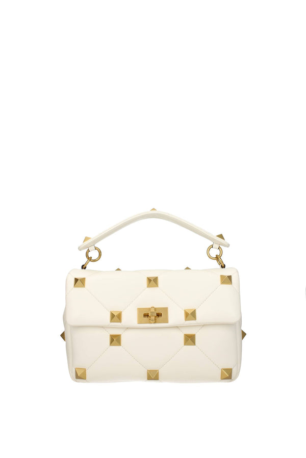 Borse a Mano roman stud Pelle Bianco Avorio – Accessorio premium elegante