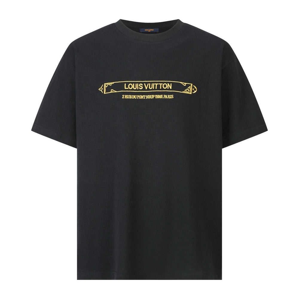 LV Double Sided Logo T-Shirt Black Cotton – Accessorio premium elegante