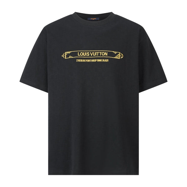 LV Double Sided Logo T-Shirt Black Cotton – Accessorio premium elegante