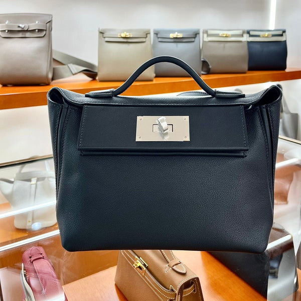 Hermes 21 Bag Black with Silver Buckle Calfskin 250278 – Accessorio premium elegante