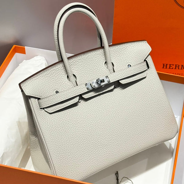 Hermes Birkin Pearl Gray and Silver Togo Leather 250048 – Accessorio premium elegante
