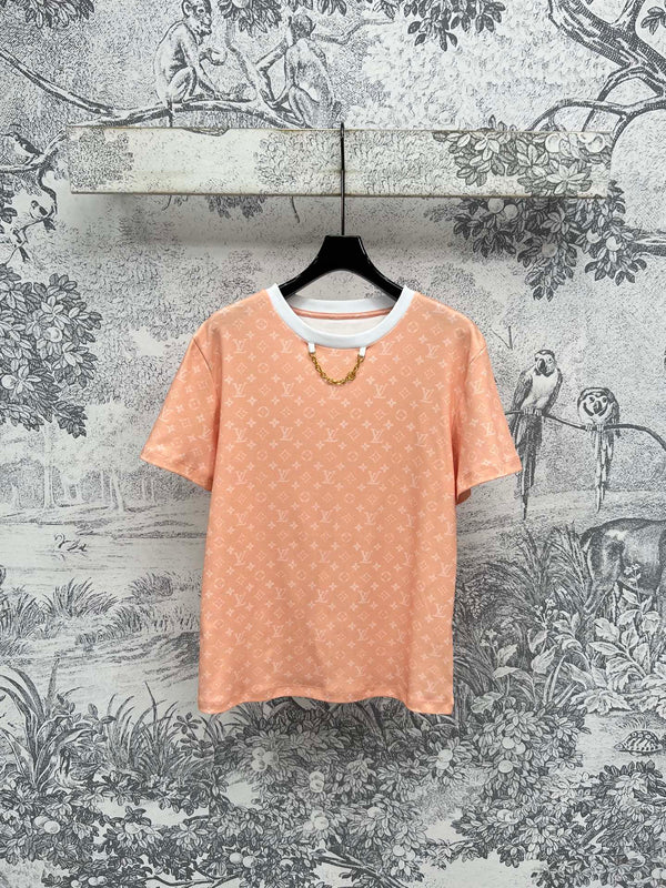LV 25 Age-Reducing Simple T-Shirt Orange Cotton – Accessorio premium elegante