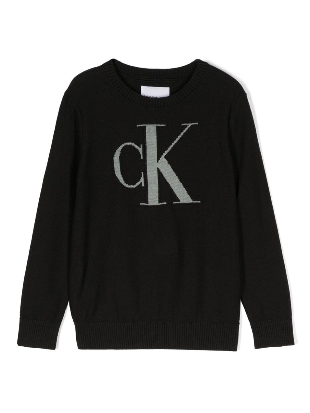 Maglia per bambino Calvin Klein Kids nero in misto cotone con logo intarsiato – Accessorio premium elegante