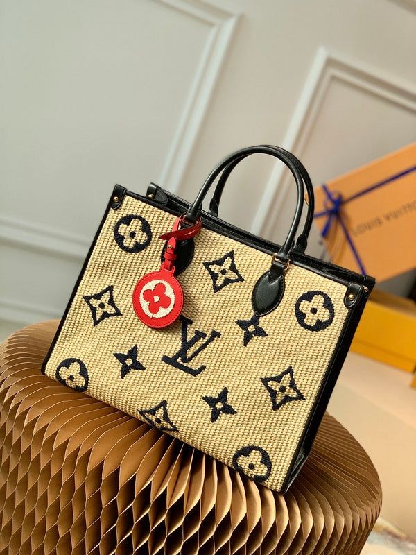 Lv onthego in paglia – Accessorio premium elegante