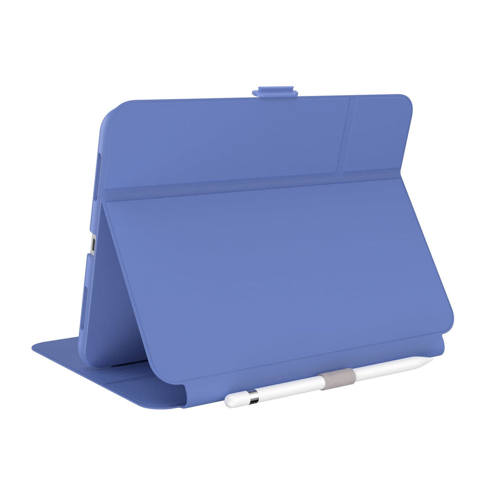 Speck Balance Carrying Case (Folio Clear) for 10.9in iPad 10th Gen - Grounded Purple/Sweater Gray/White – Accessorio premium elegante