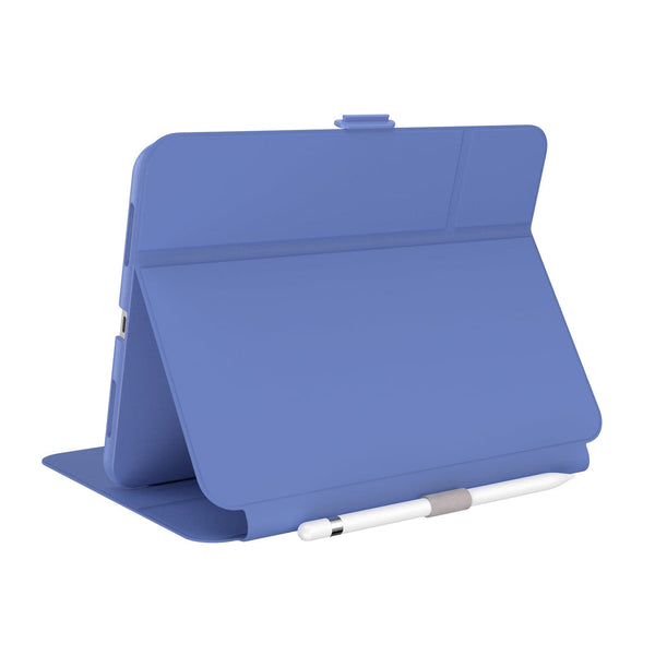 Speck Balance Carrying Case (Folio Clear) for 10.9in iPad 10th Gen - Grounded Purple/Sweater Gray/White – Accessorio premium elegante