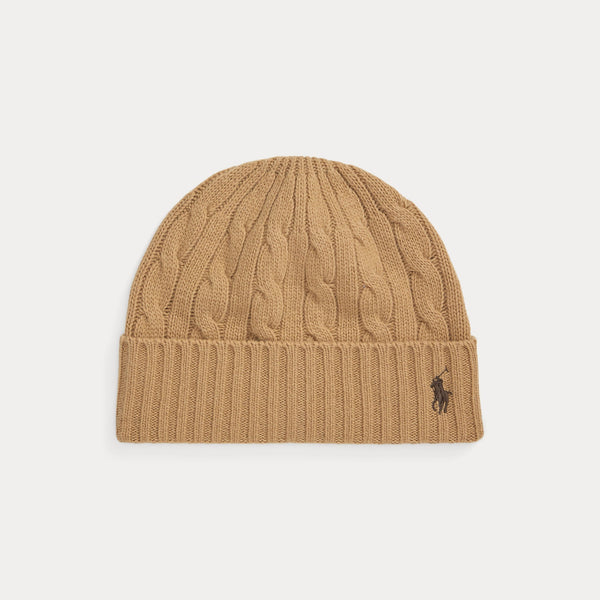 CABLE-KNIT MERINO WOOL–BLEND BEANIE – Accessorio premium elegante