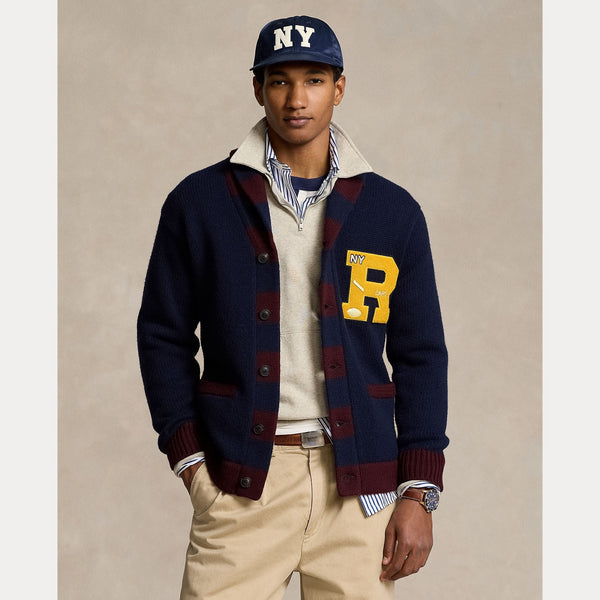 WOOL-BLEND LETTERMAN CARDIGAN – Accessorio premium elegante