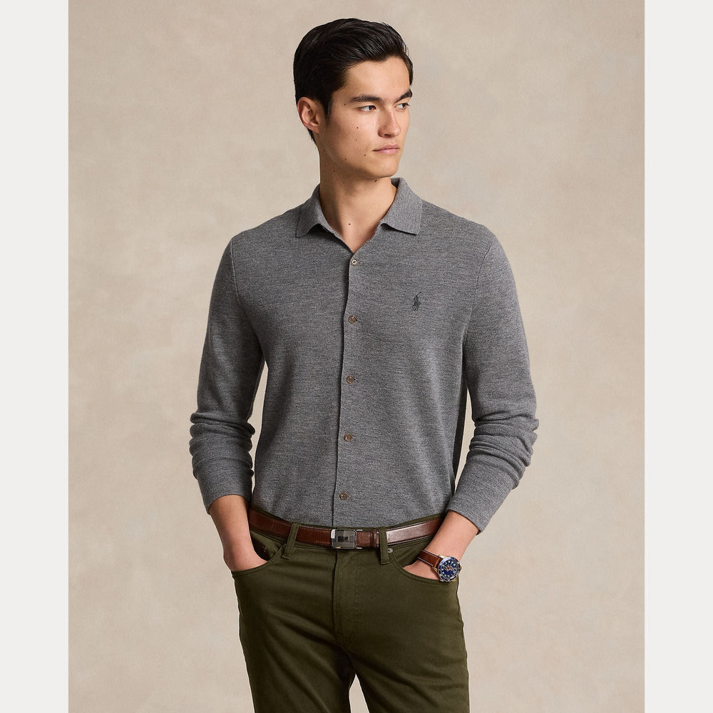 WASHABLE WOOL SHIRT SWEATER – Accessorio premium elegante