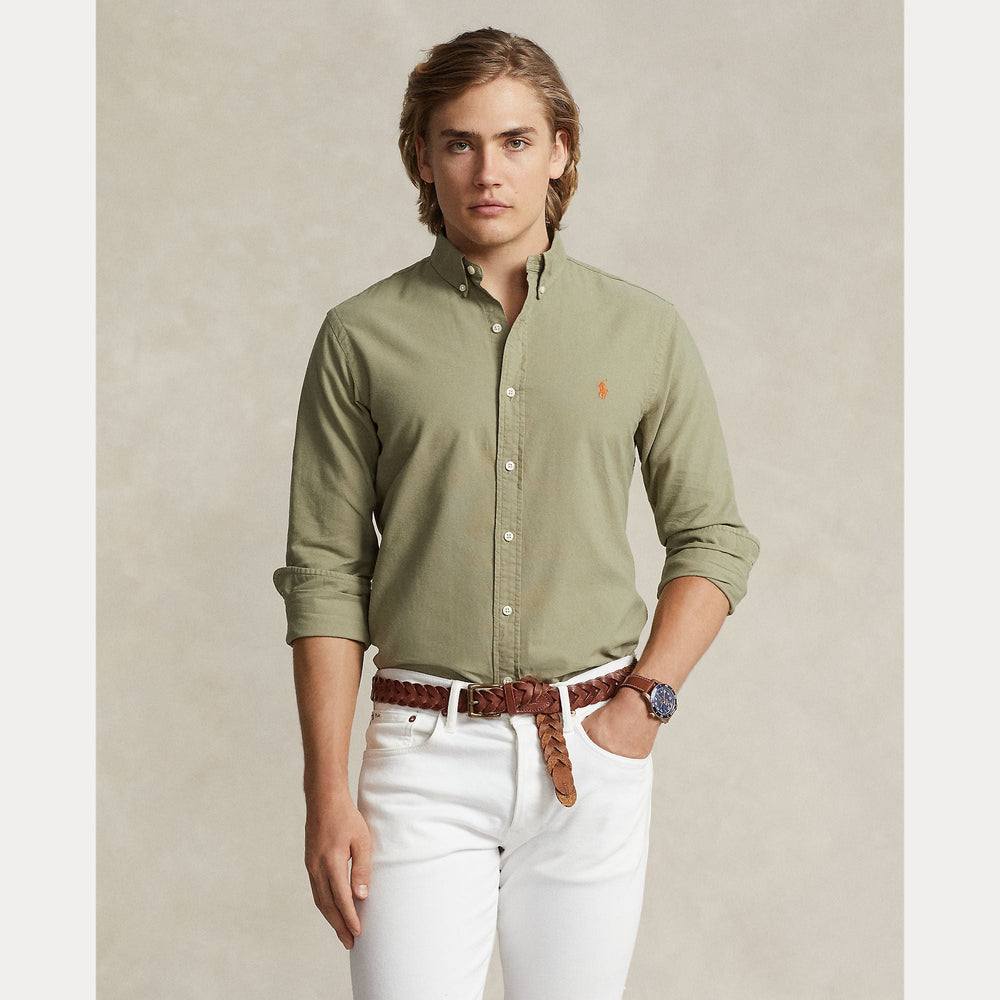 SLIM FIT GARMENT-DYED OXFORD SHIRT – Accessorio premium elegante