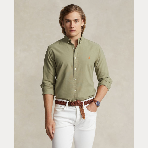 SLIM FIT GARMENT-DYED OXFORD SHIRT – Accessorio premium elegante