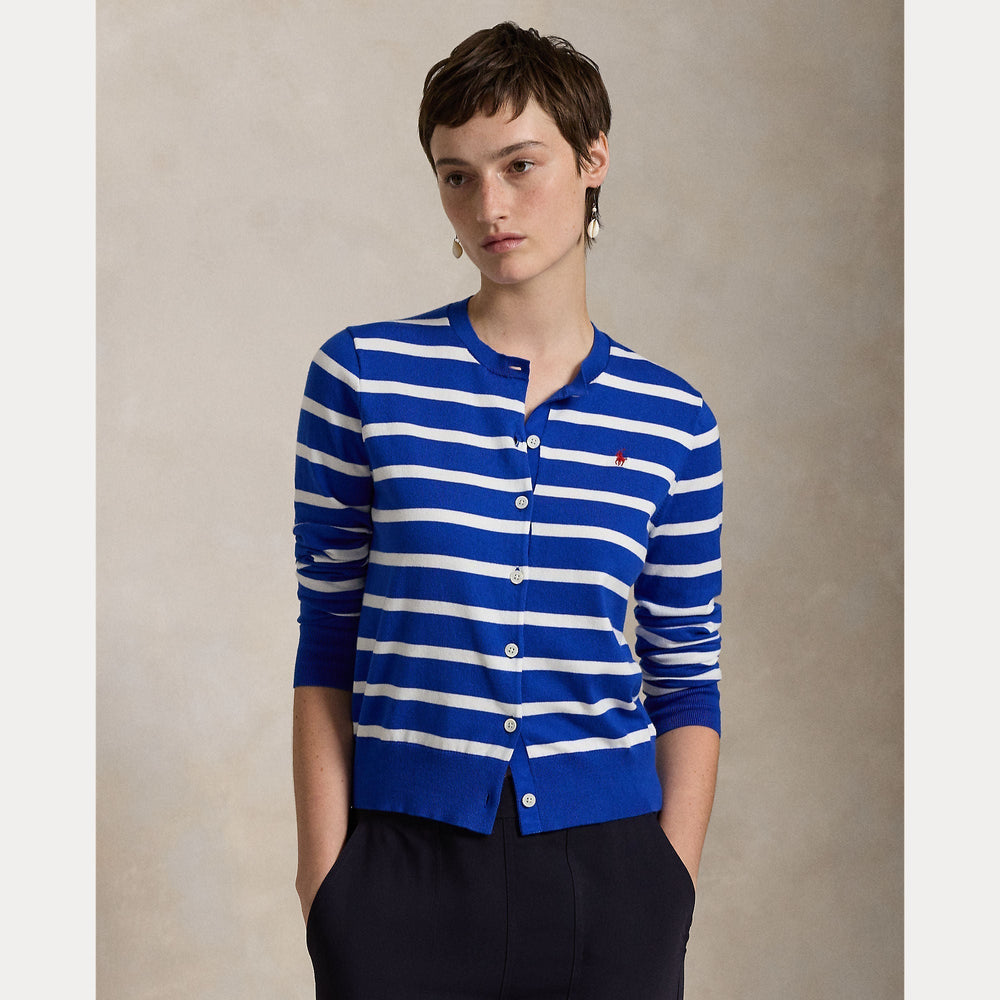 STRIPED COTTON-BLEND CARDIGAN – Accessorio premium elegante