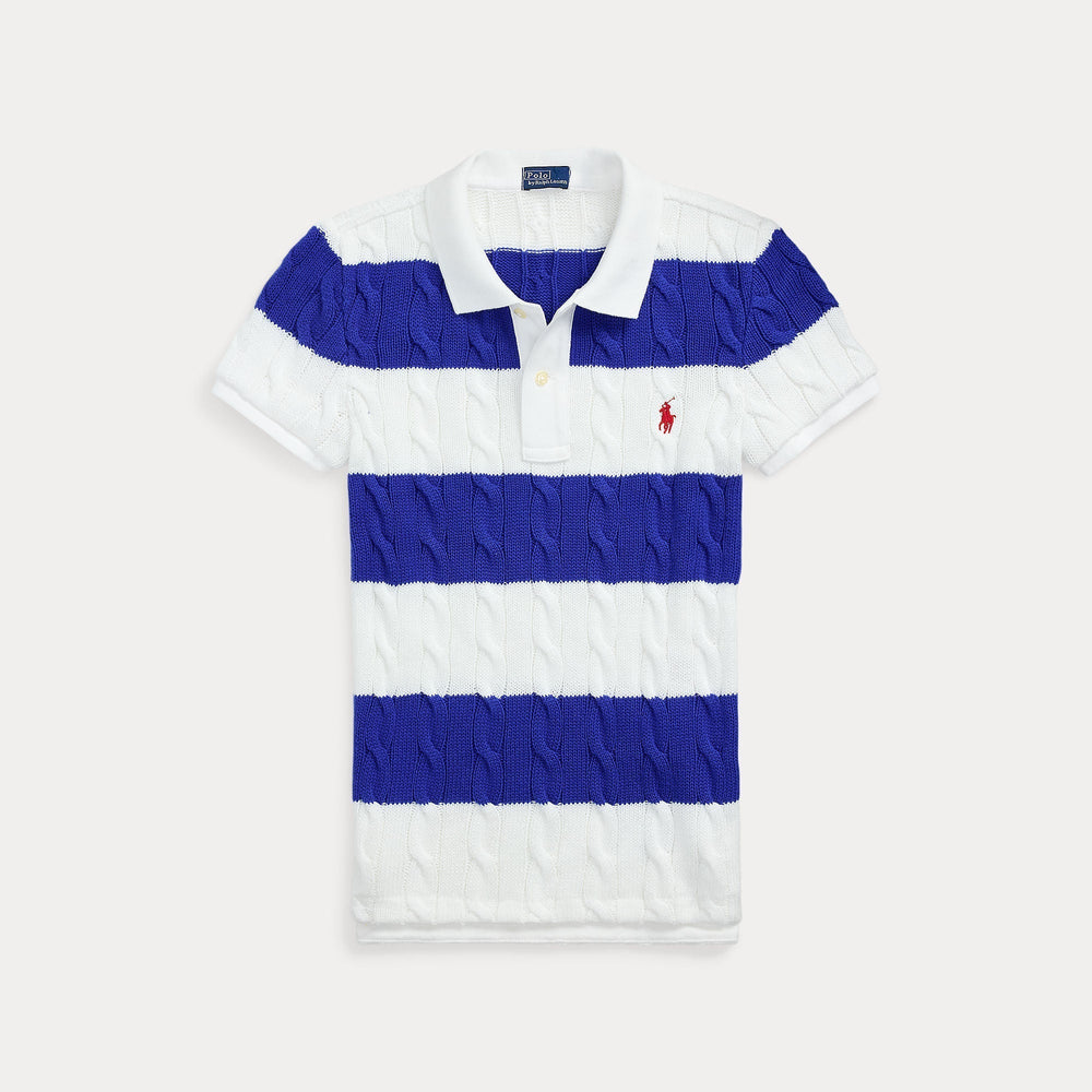 SLIM FIT CABLE-KNIT POLO SHIRT – Accessorio premium elegante