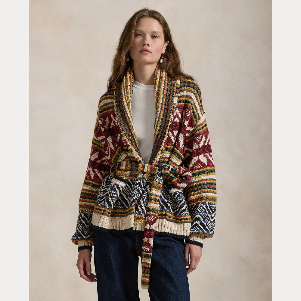 MULTI-PATTERN SHAWL CARDIGAN – Accessorio premium elegante
