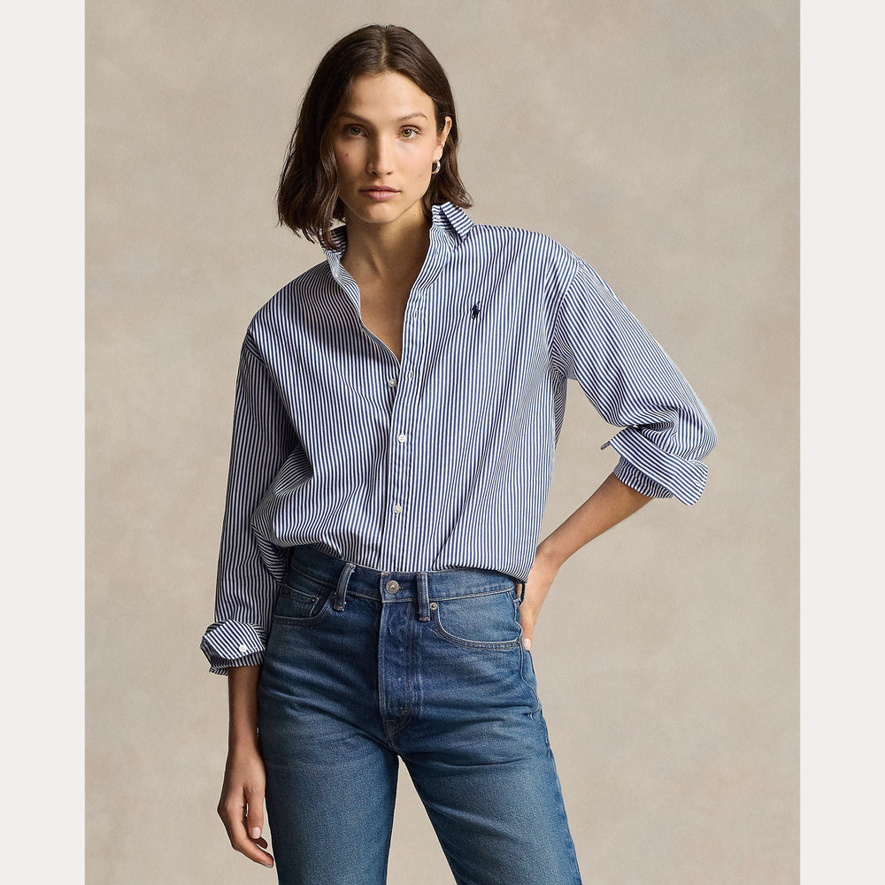 RELAXED FIT STRIPED COTTON SHIRT – Accessorio premium elegante