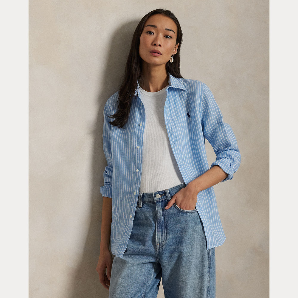 CLASSIC FIT STRIPED LINEN SHIRT – Accessorio premium elegante