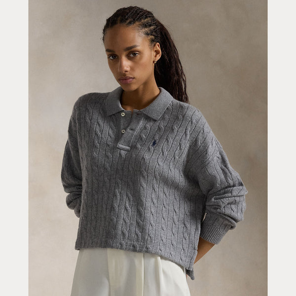 CABLE WOOL-CASHMERE POLO SHIRT – Accessorio premium elegante